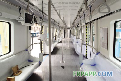 已基本裝飾完畢的地鐵列車內(nèi)部。